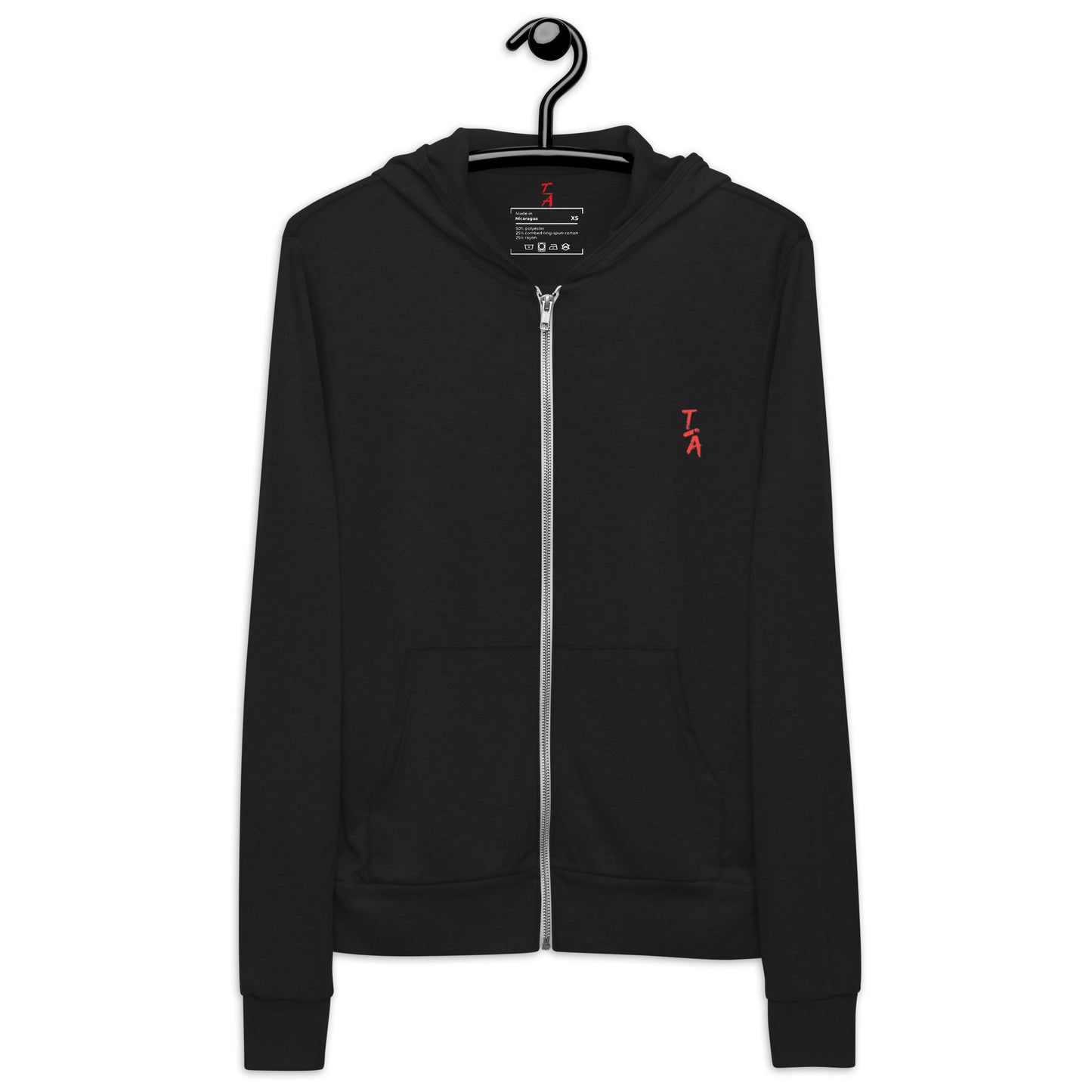 Unisex zip hoodie